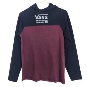 Vans Burgundy and Black Boy's Pullover NWT Size Medium Vans Hoodie
